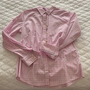 Banana Republic Pink Plaid long sleeve Button up